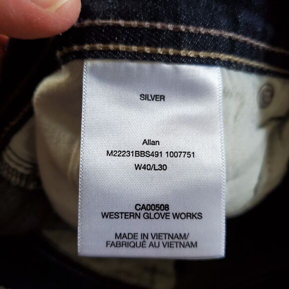 Silver Jeans Mens 40x30 Blue Straight Denim Allan - Picture 14 of 15